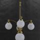 1930s Restored Brass Chandelier, Czechoslovakia