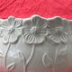 Pot cover slurry in glazed ceramic white vintage floral pattern