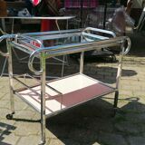 Art deco bar trolley in chrome
