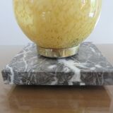 Glass lamp Clichy yellow and marble years 30/40