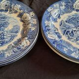 8 flat plates English earthenware Wood and Sons