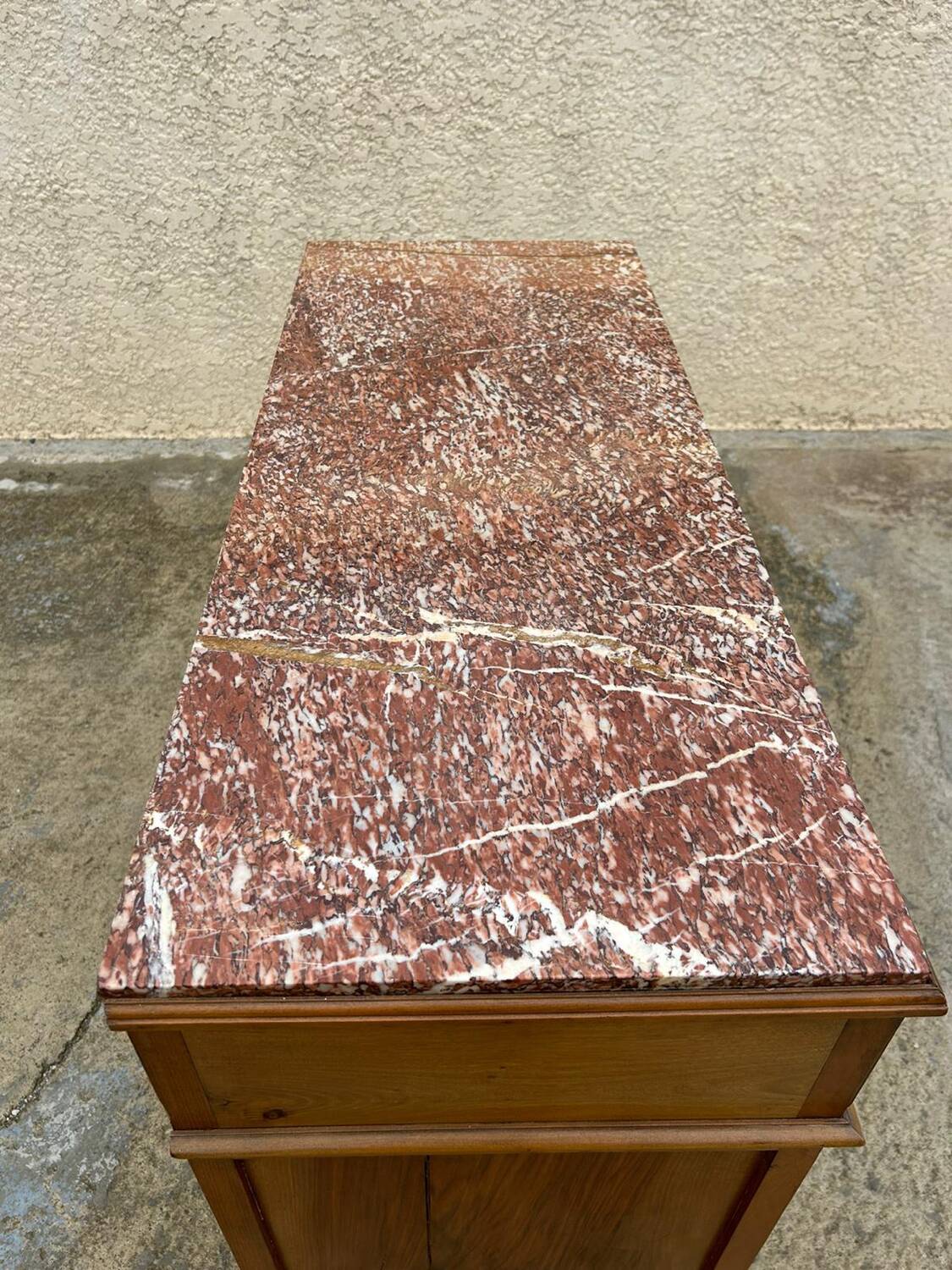 Louis XVI style chest of drawers with marble top