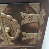Small piece of furniture with two doors and bronze decoration, 20th century
