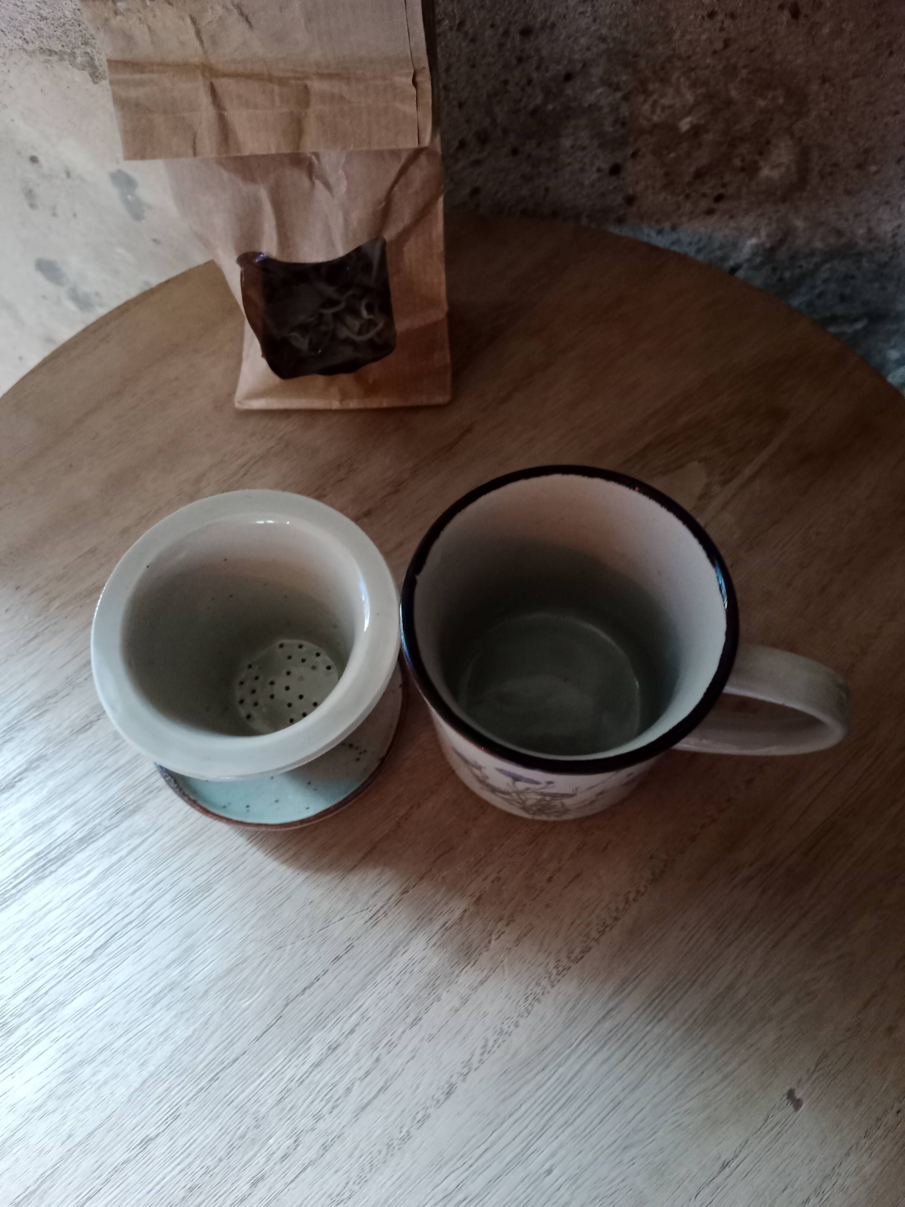 Vintage tea or herbal tea cup
