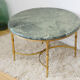 Low round green years 60 neoclassical style marble table