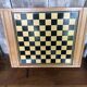 Old Vintage Wooden Double Game Board of Checkers & Small Horses #A782