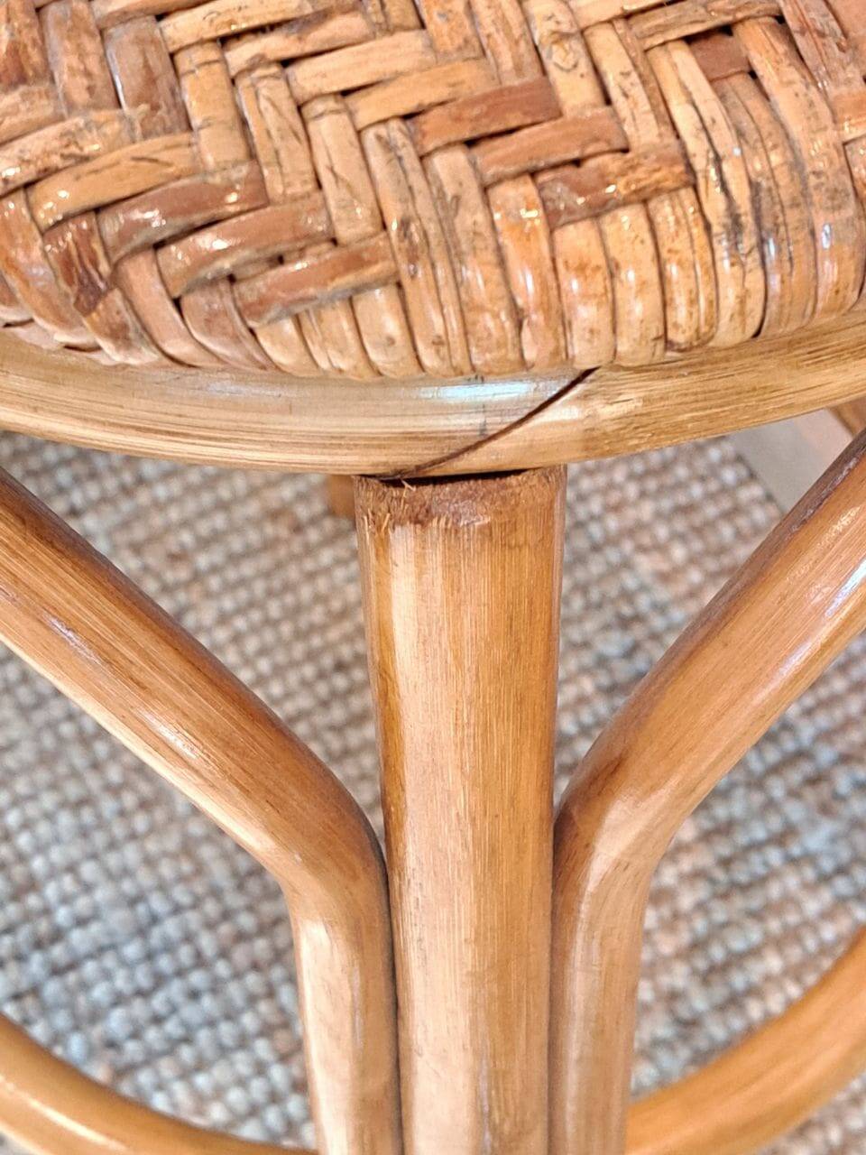 Vintage rattan and wicker bar stools