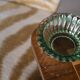 Green crystal glass bowl ashtray, mid-century, Italy, 1970s.