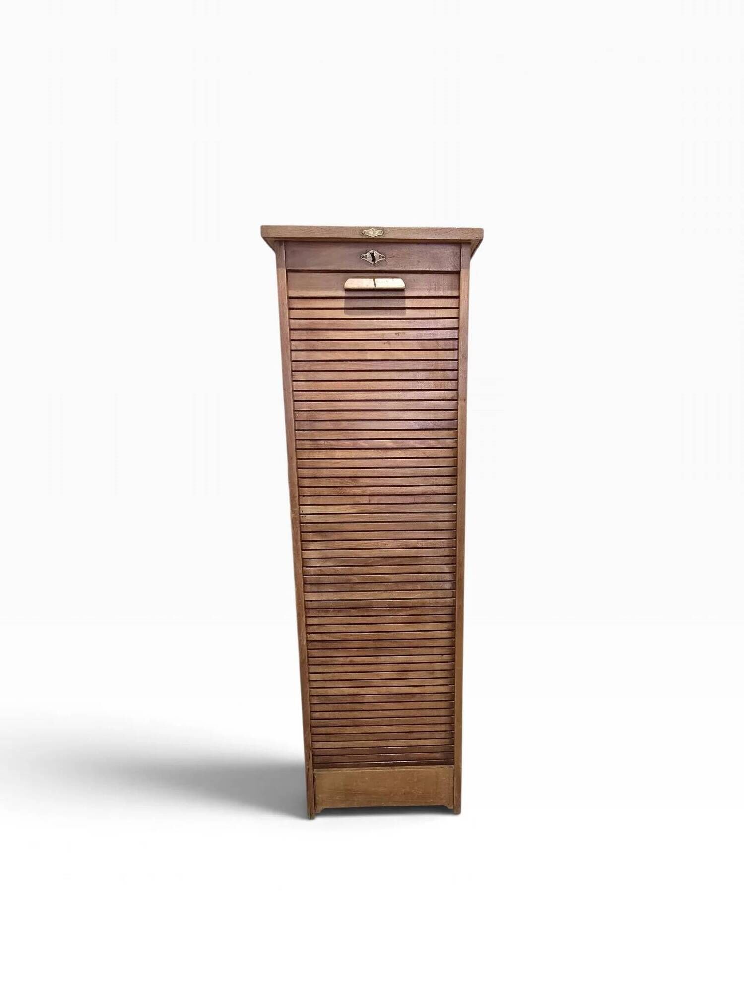 Vintage gm radia cabinet with curtain – office furniture from the 1930s/40s.