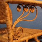 Paire de fauteuils rotin "peacock" 1970