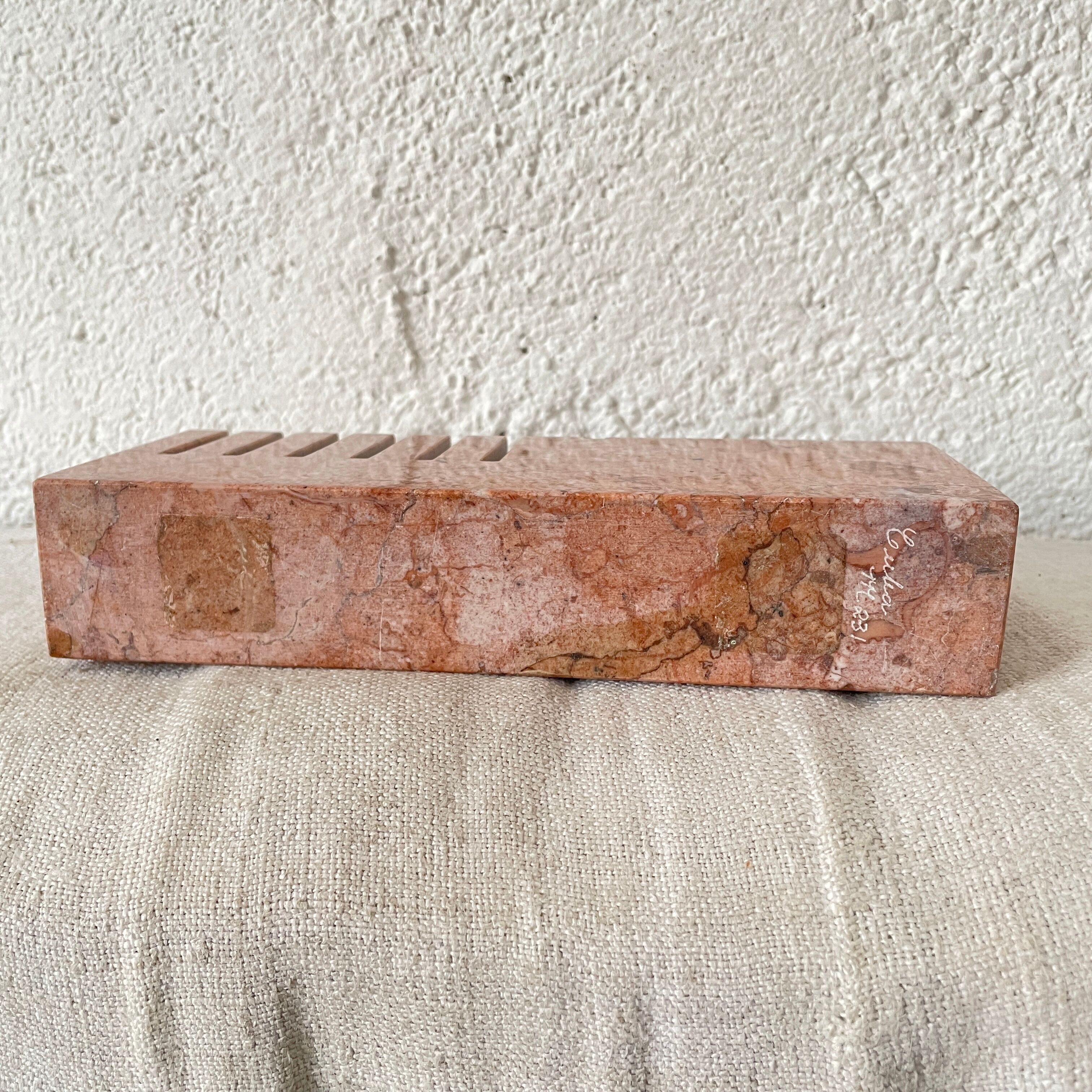 Pencil holder letter press paper design marble 1960 70 1970 sculpture