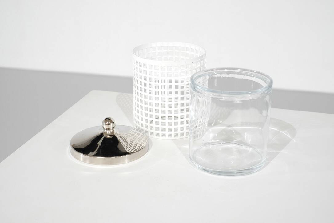 Sugar bowl by Josef Hoffmann for Bieffeplast, Italy, 1980s.