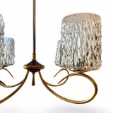 Vintage 4-light chandelier in chiseled glass