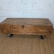 Rustic coffee table on wheels