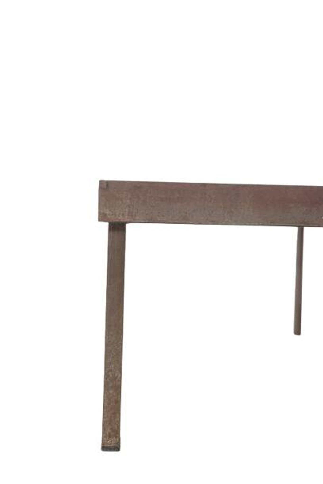 Capron. Table basse 'navette' en grès émaillé noir et rouge. Années 1960.