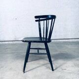 Mid-Century Scandinavian Design Curved Spindle Back Side Chair, Denmark, 1960s