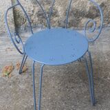 Blue wrought iron garden furniture