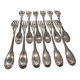 12 silver-plated dessert forks, Louis XVI style, silversmith OD