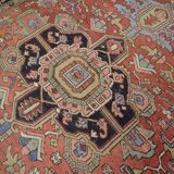 Handmade Persian Heriz Carpet, Large Tribal Wool Rug- 280x220cm