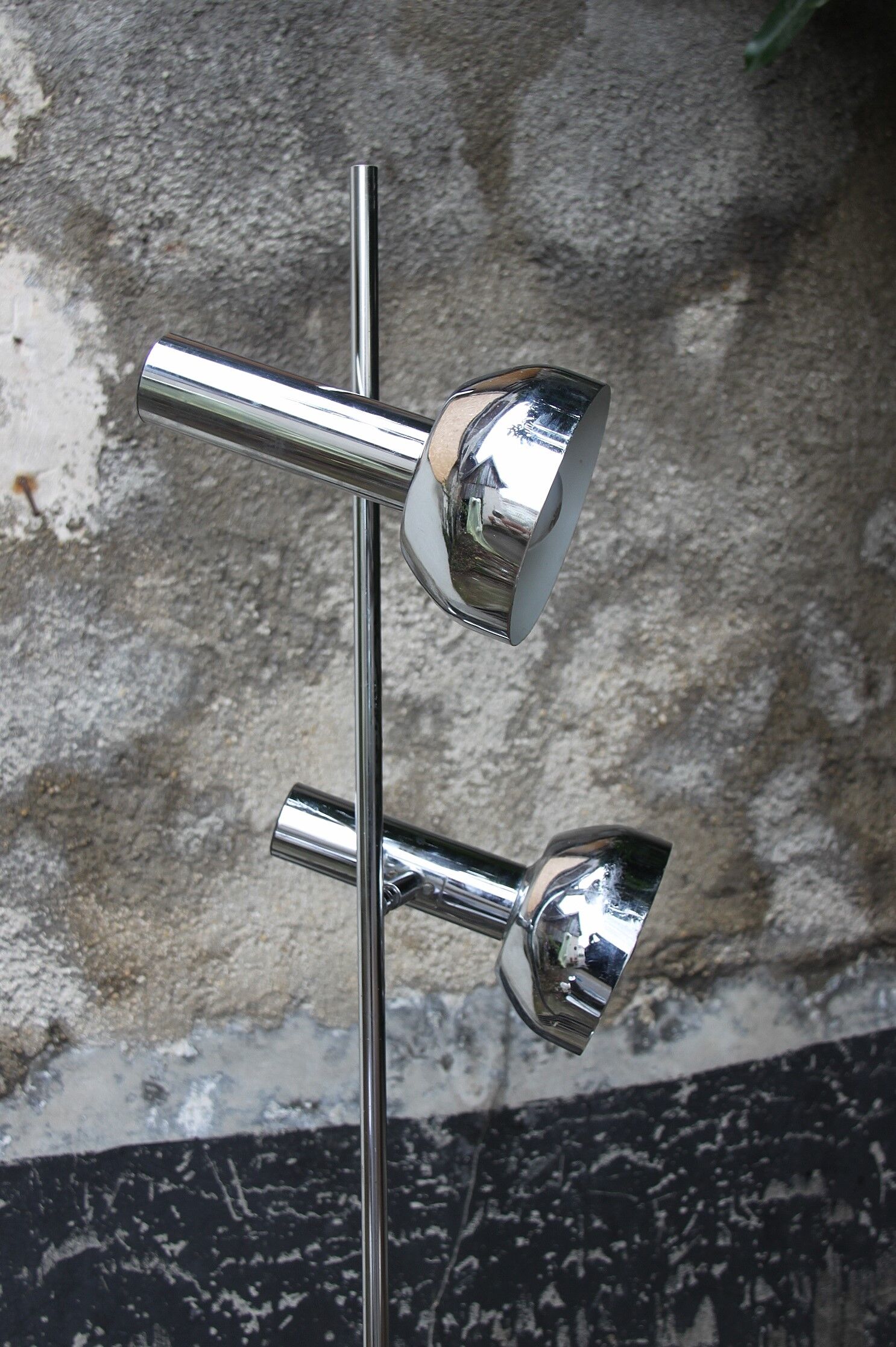 Lampadaire chrome 2 spots