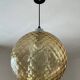 Vintage 70s smoked glass ball pendant light