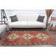 1970s Turkish Oushak Handmade Wool Cotton Red Area Rug 107x200