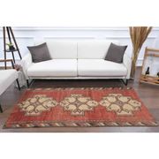 1970s Turkish Oushak Handmade Wool Cotton Red Area Rug 107x200