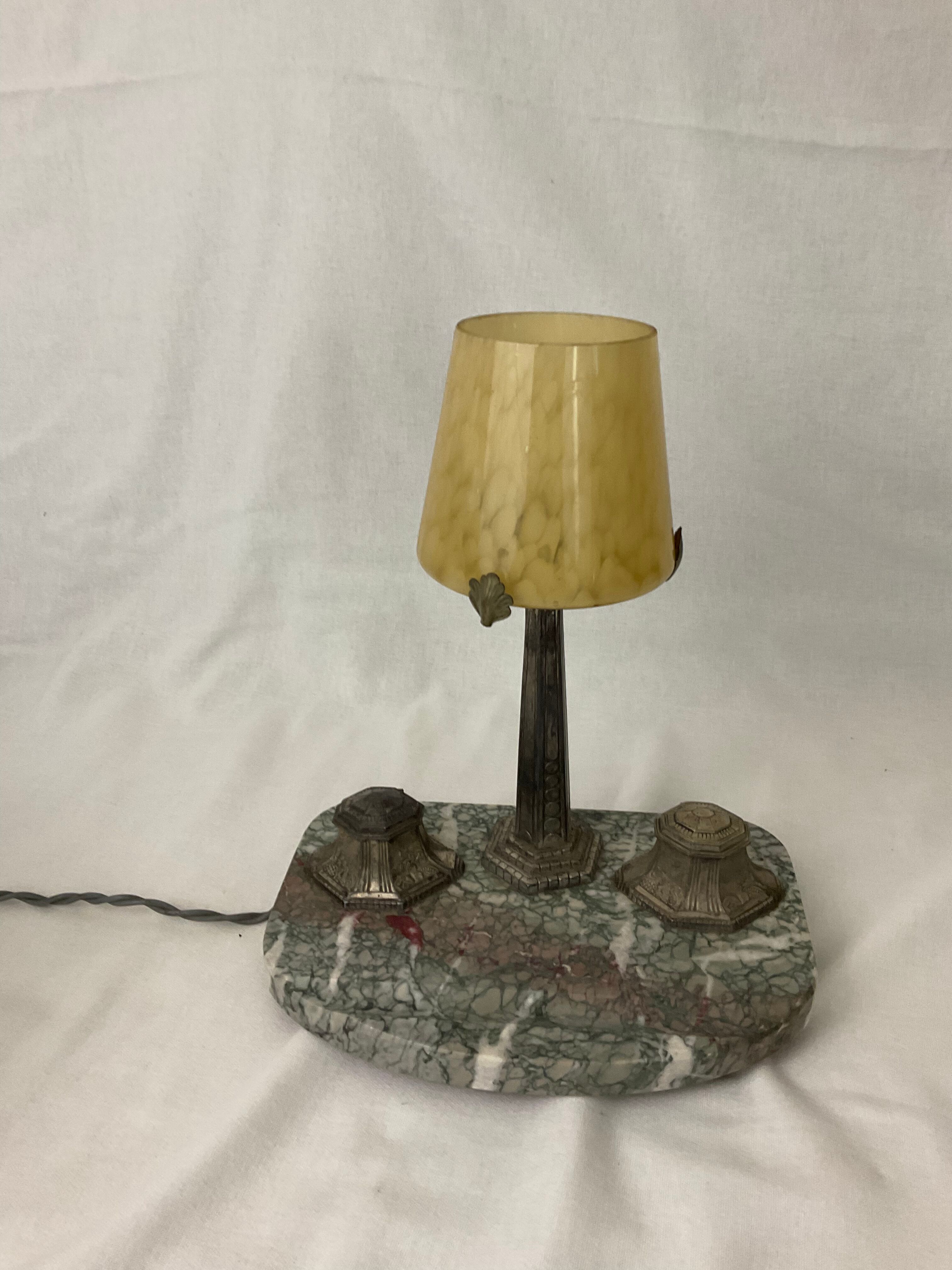 Desk lamp inkwell art nouveau art deco 1930s 30s