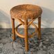 Vintage stool in rattan and woven wicker