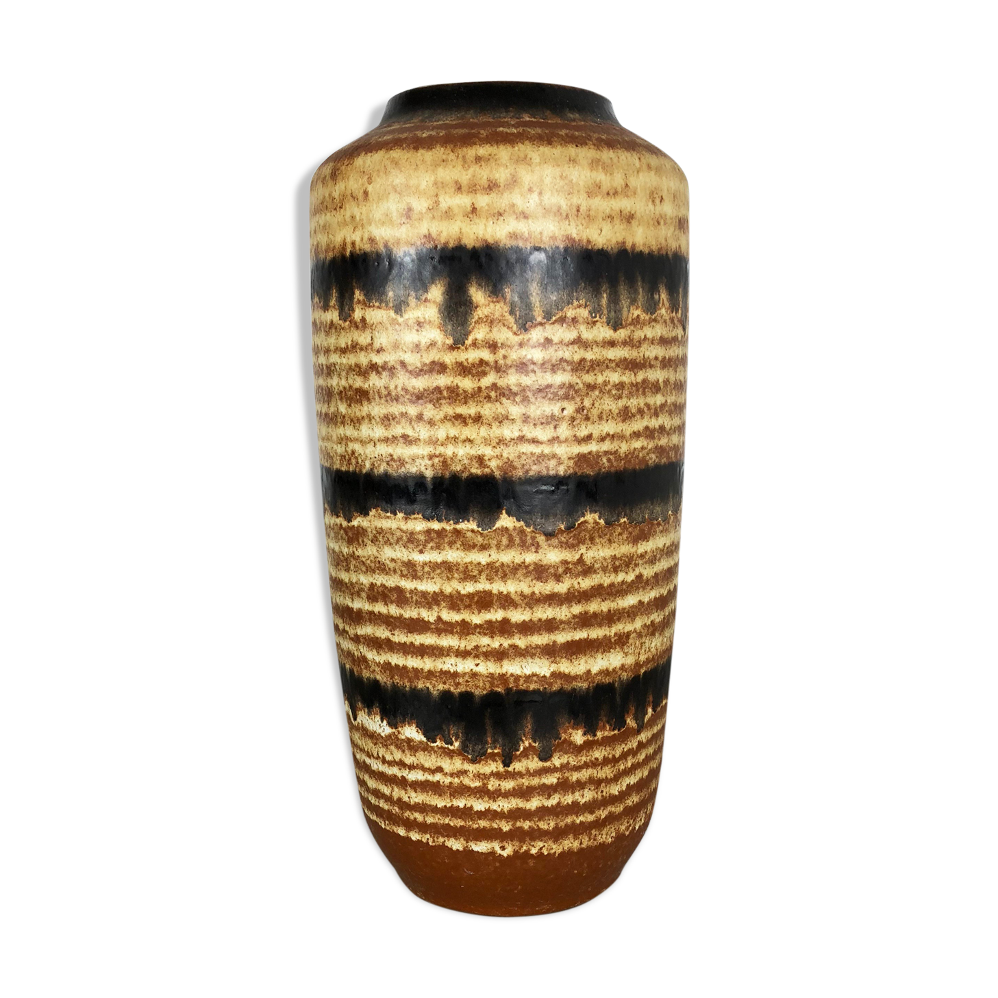 Pottery fat lava multi-color 517-45 floor vase made by Scheurich, 1970s