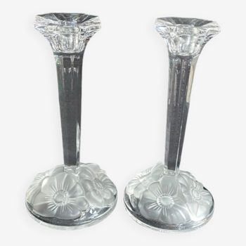 Pair of crystal candle holders - Cristallerie Nachtmann