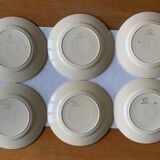 Lot de 6 assiettes plates en faïence de Badonviller
