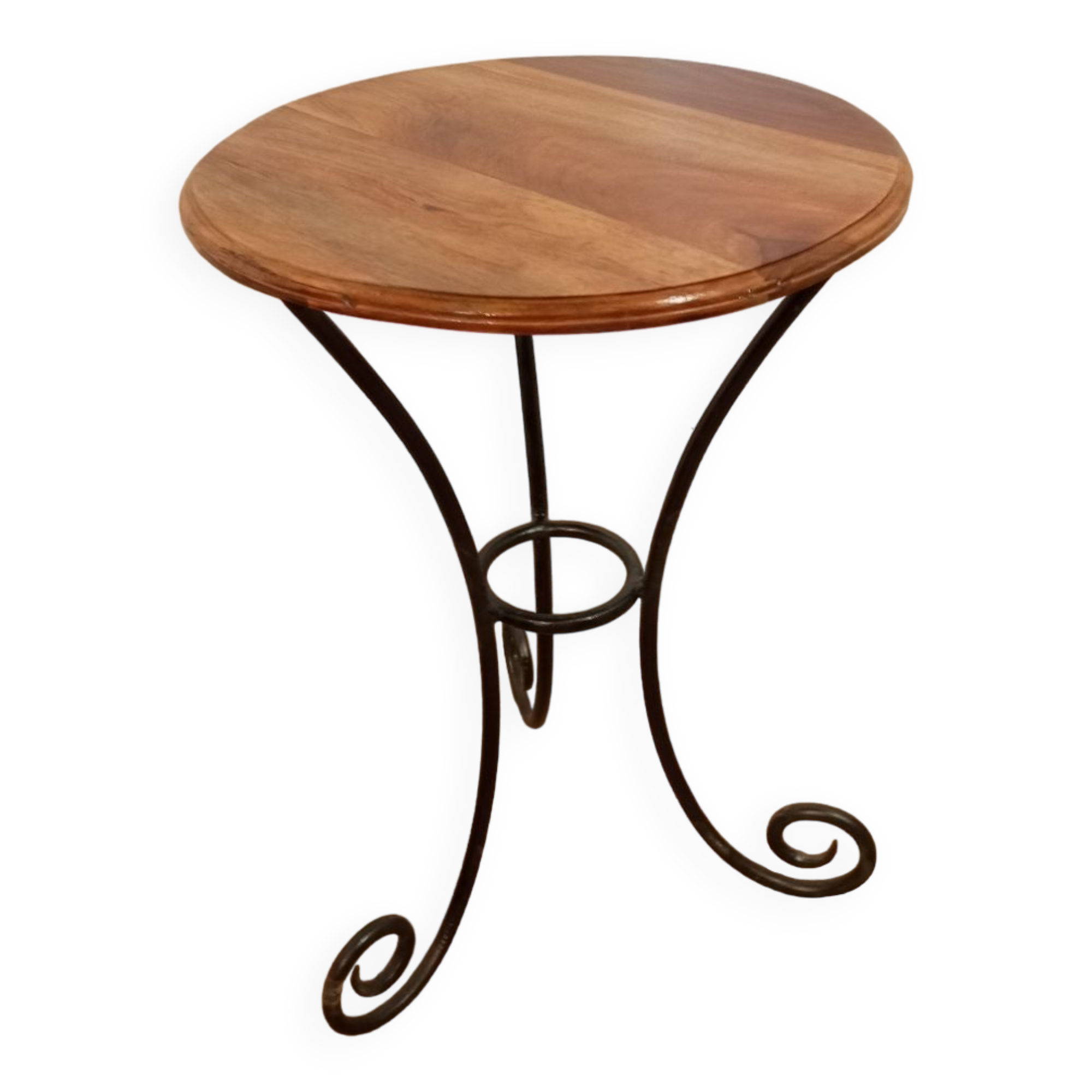 Bistro table in wood and wrought iron