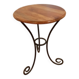 Bistro table in wood and wrought iron