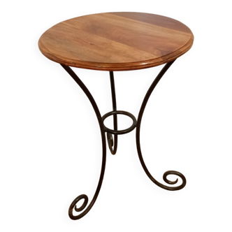 Table bistrot en bois et fer forgé