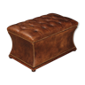 Victorian hand dyed buttoned leather ottoman