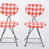 Paire de chaises F & T modernes hollandaises retapissées du milieu du siècle par Rob Parry