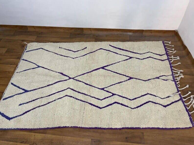 Tapis en laine pure fait main traditionnelle taille 150 x 250 cm
