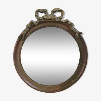 Miroir ancien en laiton 25cm