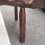 Old wooden side table vintage tree trunk décor