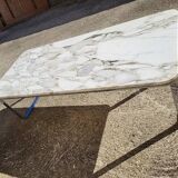 Marble and stainless steel coffee table