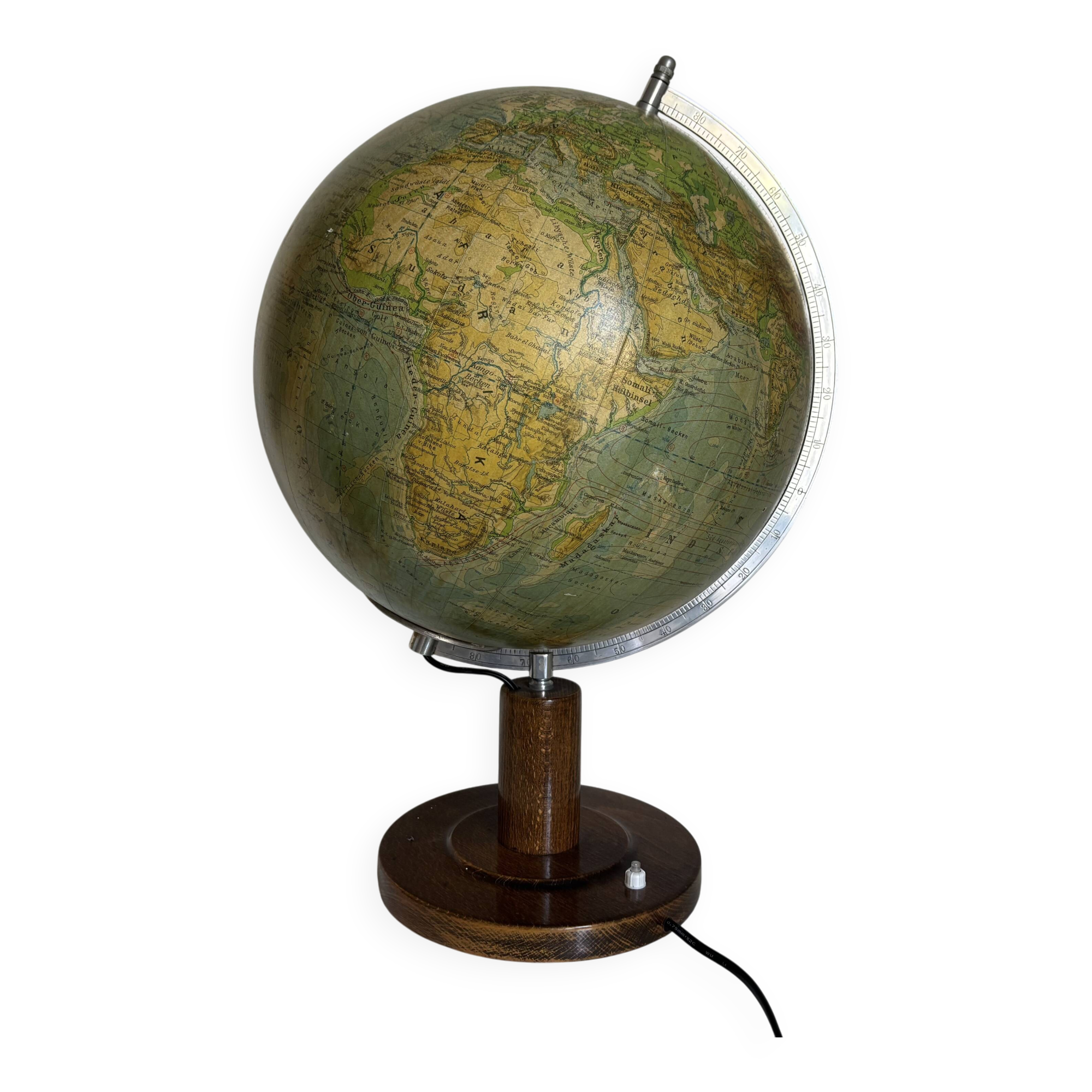 Vintage globe 1950/1953 terrestrial Räth world map ex-GDR - 52 cm