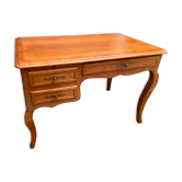 Office 3 drawers and retractable shelf solid blond oak Louis XV style