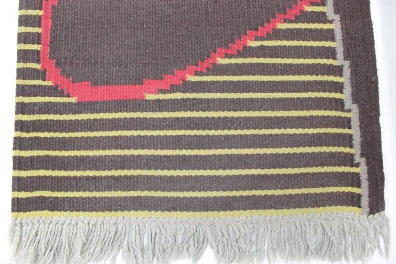 Extraordinary Narrow Geometric Carpet / Rug, 1960s