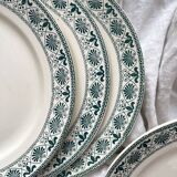 6 ironstone dessert plates “Palmettes” Boch Freres La Louvière