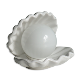 Ceramic table lamp in the shape of a shell, mid-century