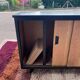 black and wood two-door sideboard