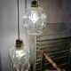 Suspension double globes antique blown glass moulded type Tynell