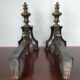 Pair of Louis-Philippe andirons with Caryatids - Bronze, cast iron - 19th century