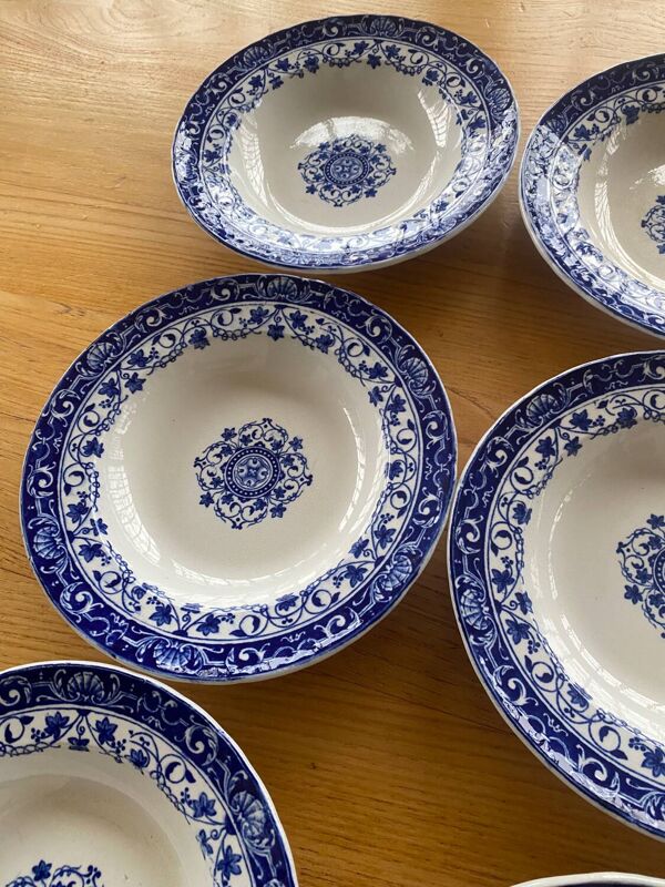 6 assiettes creuses Jules Vieillard Bordeaux